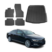 Fußmatten & Kofferraumwanne Set für VW Passat B8 Stufenheck 2014-2023 Gummi 5x