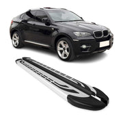 Trittbretter Seitenschweller für BMW X6 2008-2014 Silber Aluminium 2 tlg