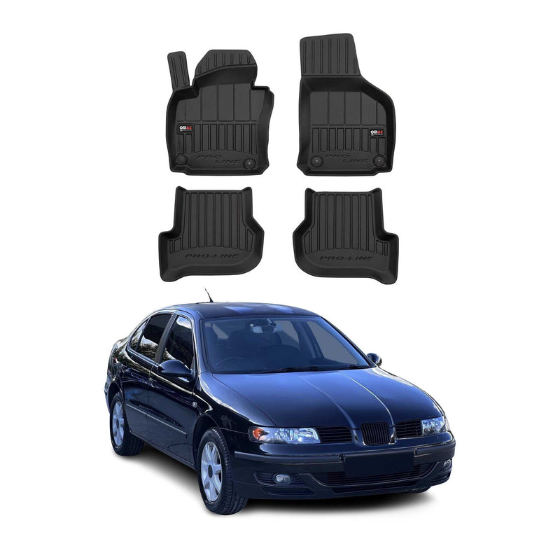 OMAC Gummi Fußmatten für Seat Toledo 2004-2009 Premium TPE Automatten Schwarz 4x