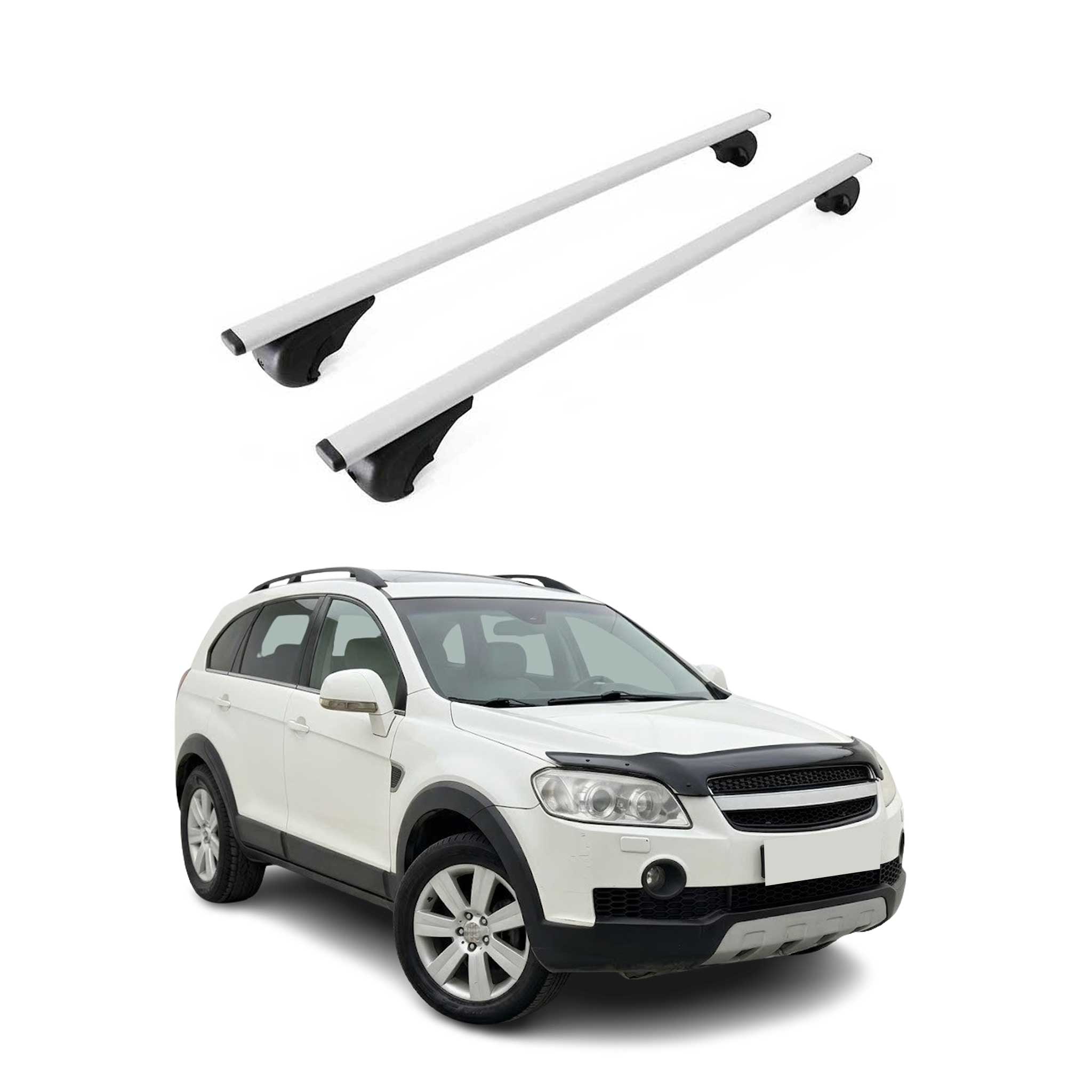 Dachträger Grundträger für Chevrolet Captiva 2006-2018 Metall Silber 2tlg