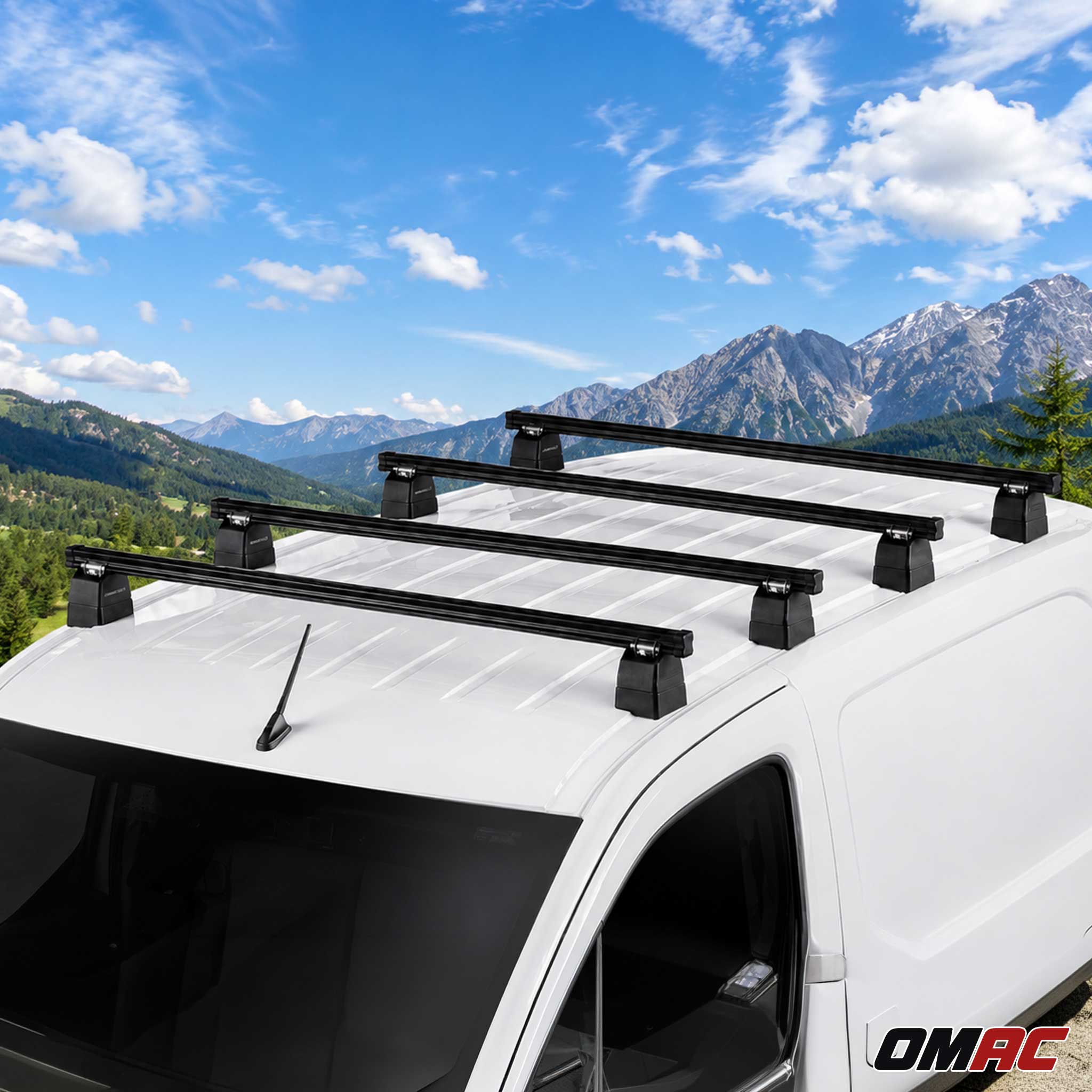 Dachträger für Opel Movano A 1998-2010 H1+H2 4-Träger Stahl Schwarz