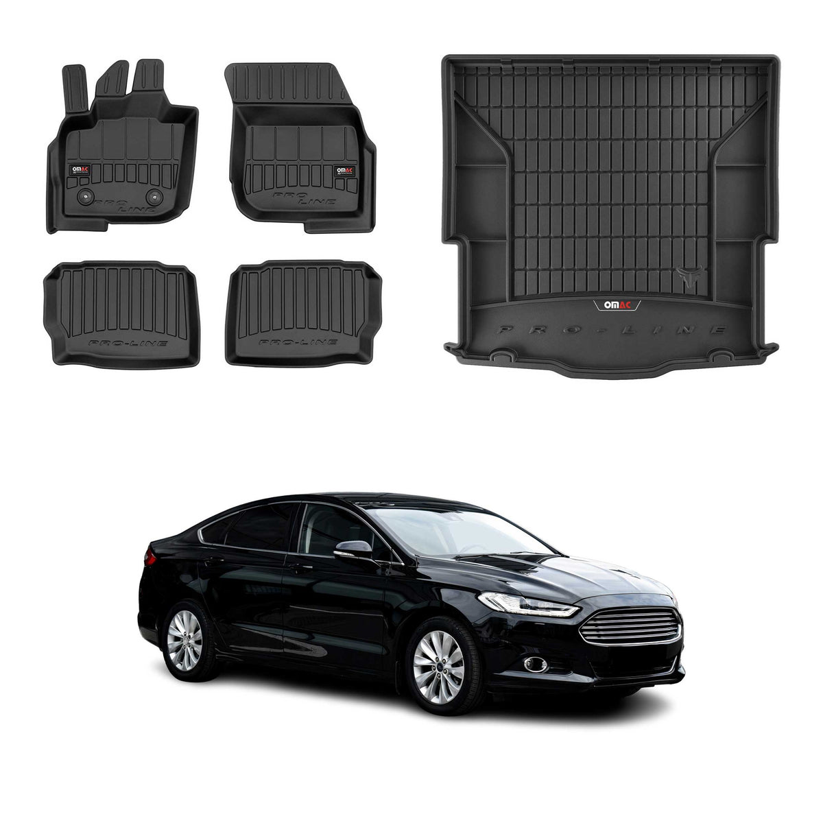 OMAC Fußmatten & Kofferraumwanne Set für Ford Mondeo mk5 Turnier 2014-2022