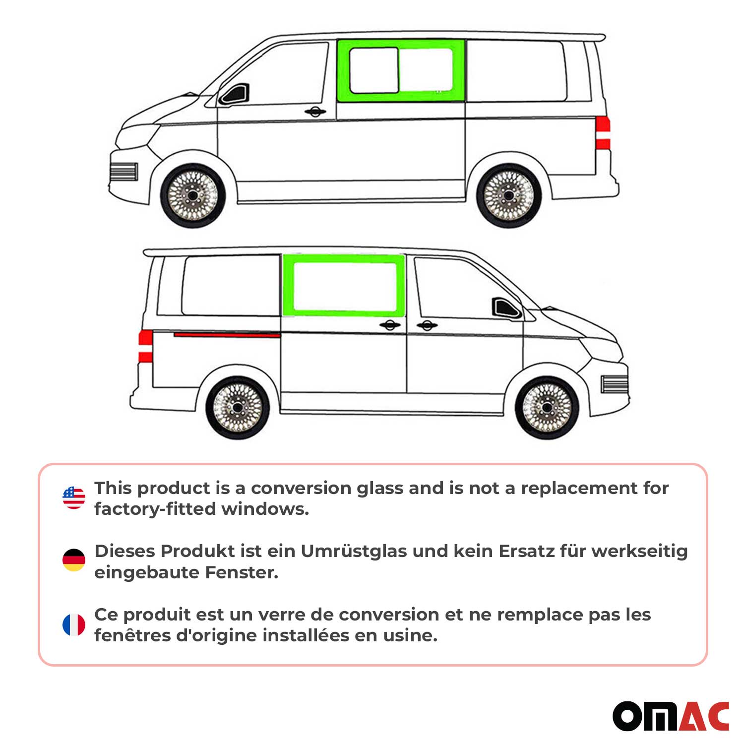 Seitenfenster für VW T6 T6.1 2015-2024 Schiebefenster Rechts Links SET L1 L2