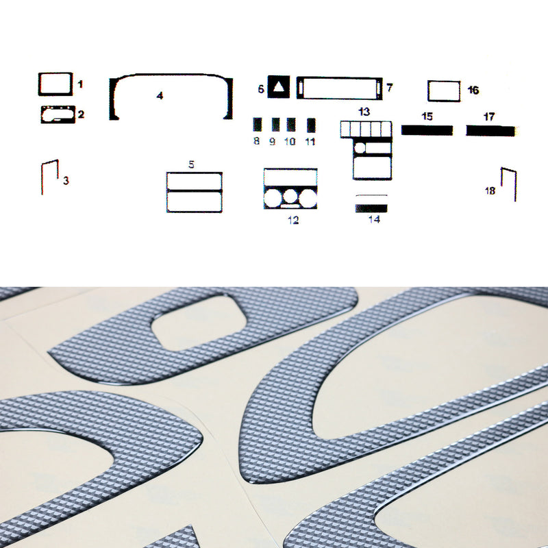 Innenraum Dekor Cockpit für VW Transporter T4 1990-2003 Carbon Optik 20tlg