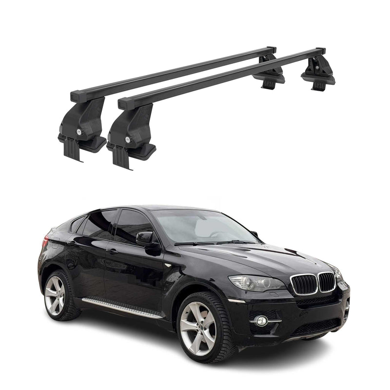 Menabo Dachträger Grundtäger für BMW X6 E71 E72 2007-2014 50kg Stahl Schwarz 2x