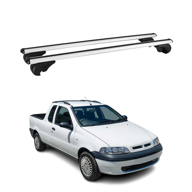 Dachträger Grundtäger für Fiat Strada 2004-2025 75kg Aluminium Silber 2 tlg
