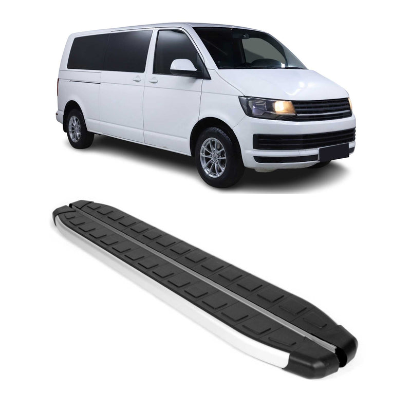 Seitenbretter Trittbretter für VW T6 T6.1 Transporter 2015-22 L2 Alu Schwarz