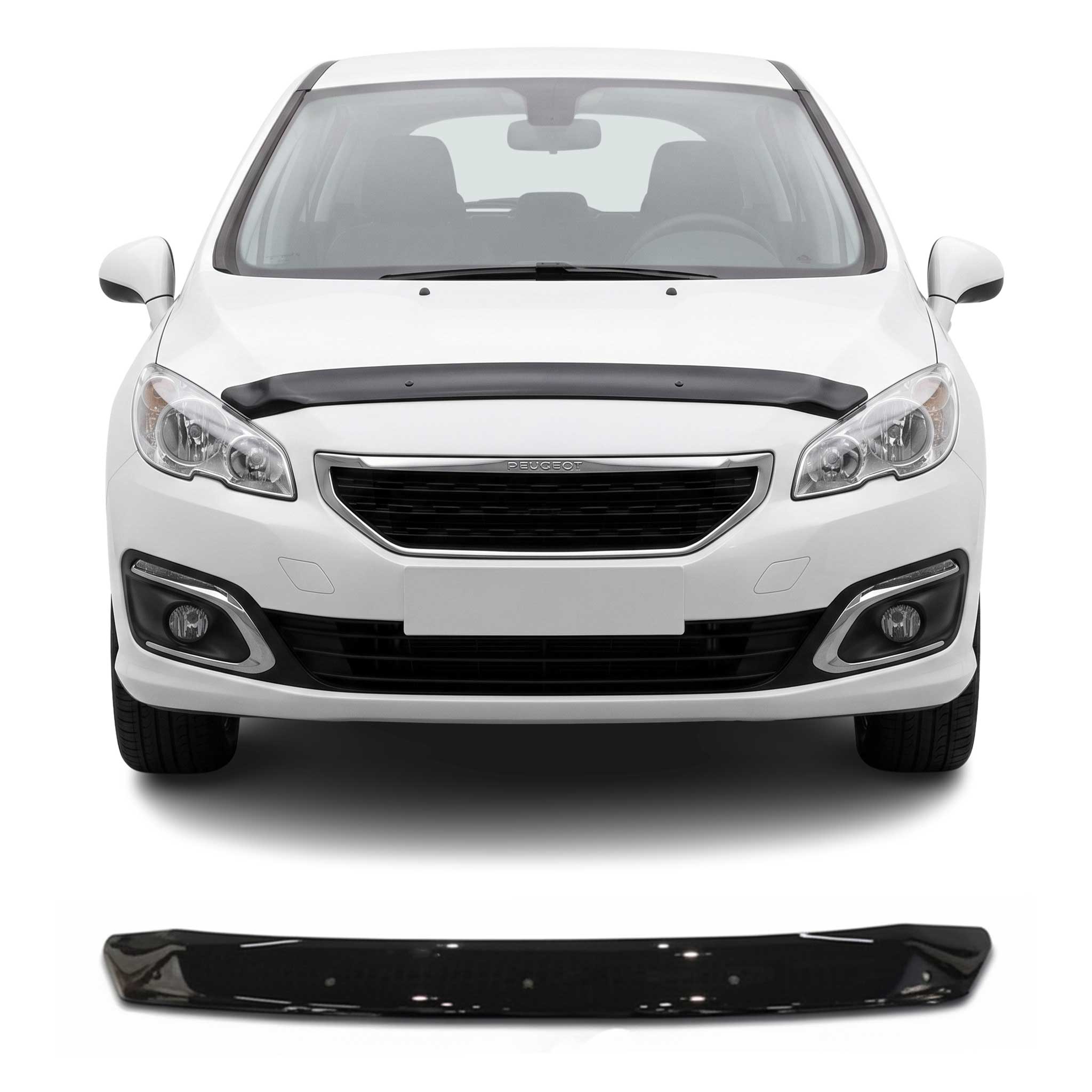 Motorhaube Deflektor Insekten Steinschlagschutz für Peugeot 408 2010-2014 Dunkel