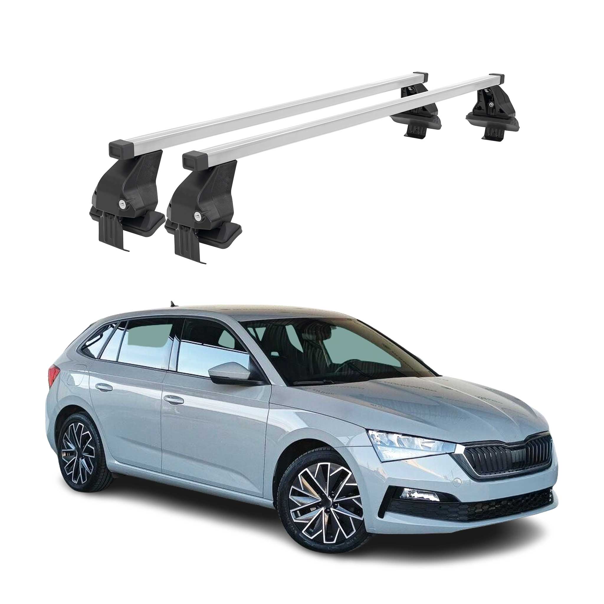 Menabo Dachträger Grundtäger für Skoda Scala 2019-2026 50kg Stahl Silber 2 tlg