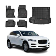 OMAC Fußmatten & Kofferraumwanne Set für Jaguar F-Pace 2016-2020 Pre-FL Gummi 5x