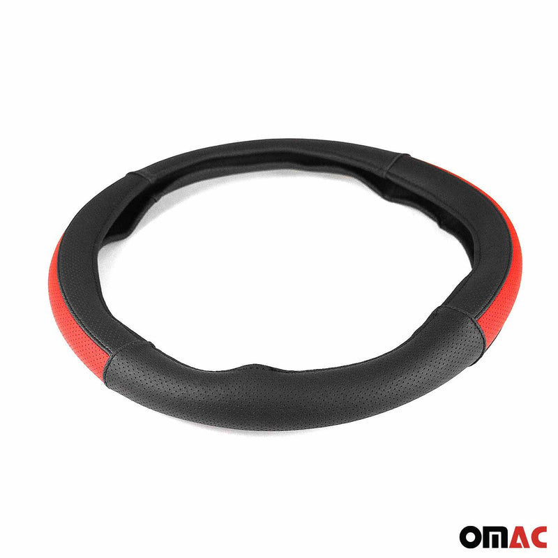 Lenkradbezug Lenkradschoner Lenkrad abdeckung Schwarz Halbmond Rot Ø 38-40 cm