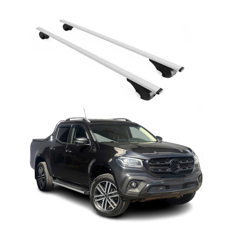 Dachträger Grundtäger für Mercedes X Klasse 470 2017-2020 75kg Metall Silber 2x