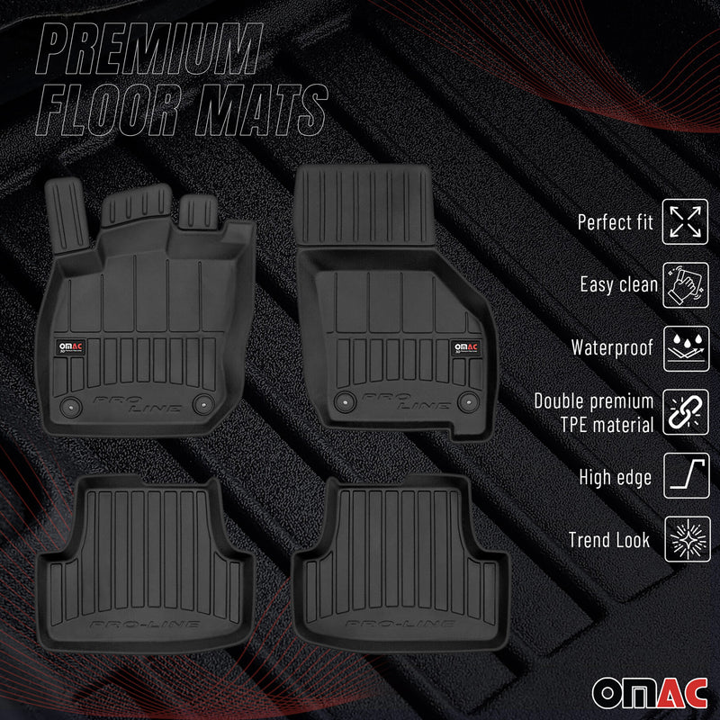 OMAC Gummi Fußmatten für VW Golf Mild Hybrid 2020-2025 Premium Gummi Schwarz 4x