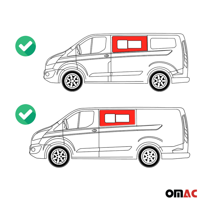 Glasfenster Schiebefenster für Ford Transit Custom 2013-2024 Auto Links L1 L2