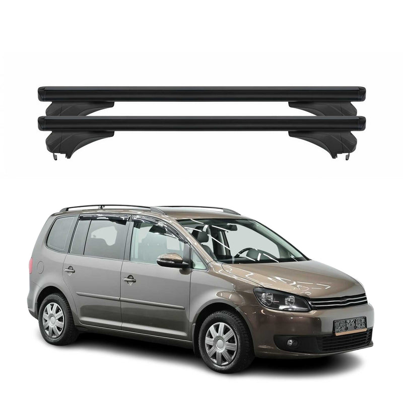 Menabo Dachträger Grundtäger für VW Touran I 1T 2010-2015 Aluminium Schwarz 2tlg