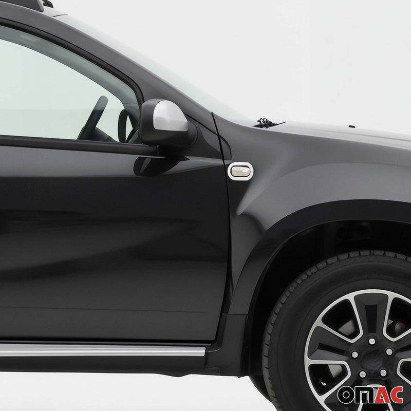Blinkerrahmen Signalblende Blinker für Dacia Lodgy 2013-2024 Edelstahl Silber 2x