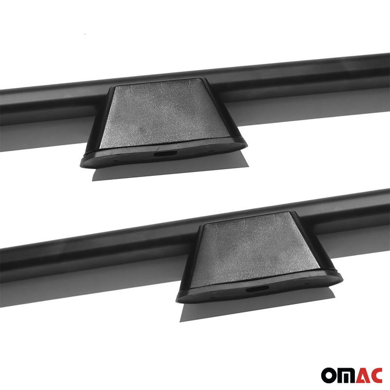 Dachreling Dachgepäckträger für VW Caddy 2003-2015 L2 Langer Alu Schwarz 2tlg