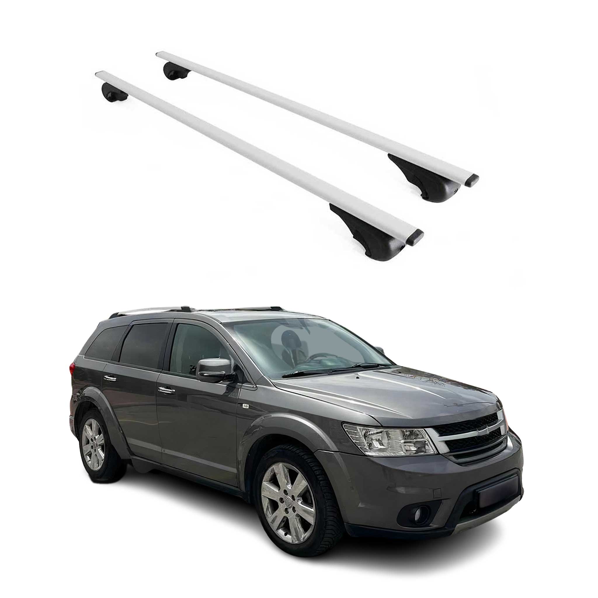 Dachträger Grundtäger für Fiat Freemont 2011-2016 75kg Metall Silber 2 tlg