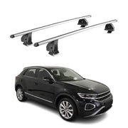 Alu Dachträger für VW T-Roc 2017-2025 5Tür TÜV T-Nut Abschließbar 2tlg Silber
