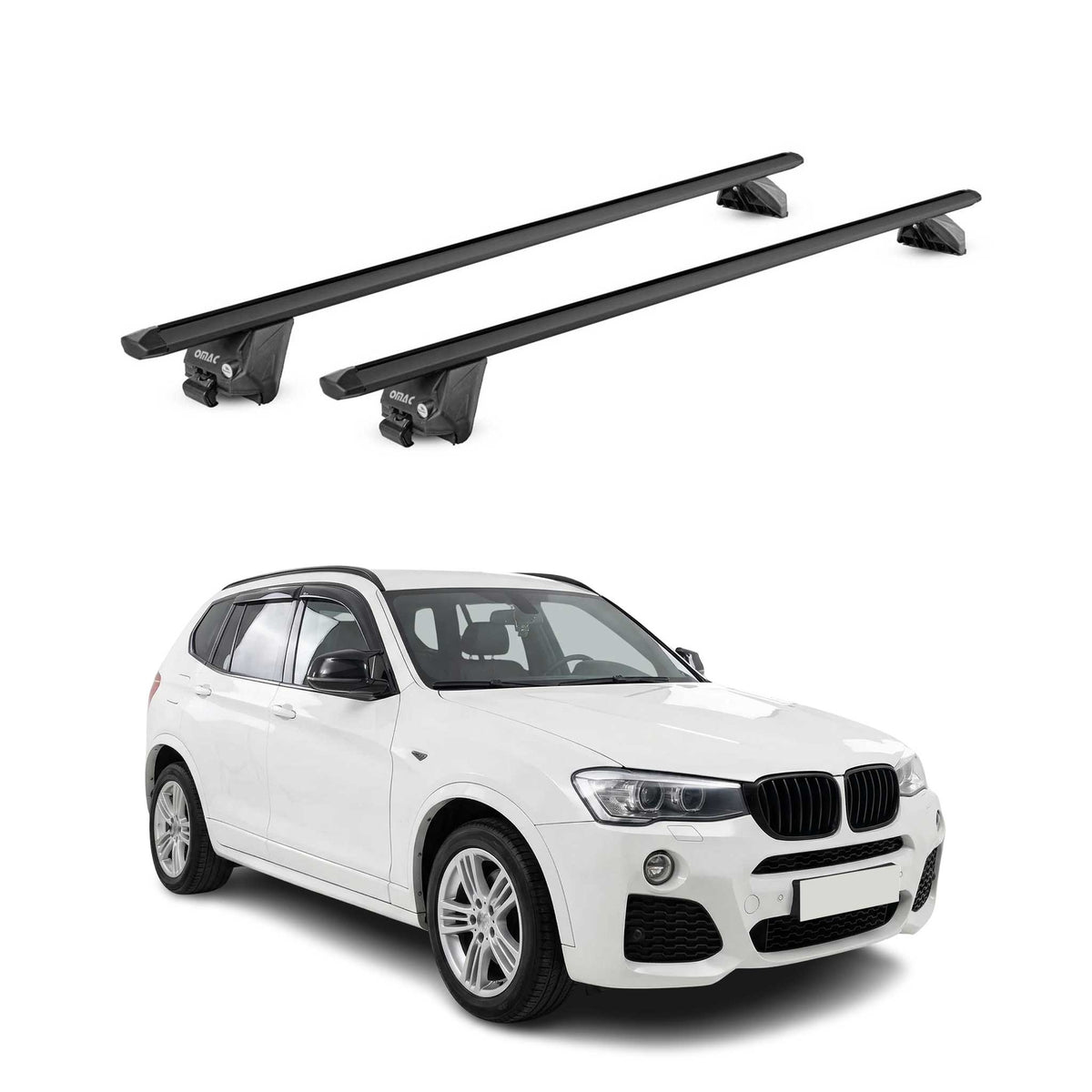 Dachträger Grundtäger für BMW X3 F25 2010-2017 100kg Aluminium Schwarz 2 tlg ABE