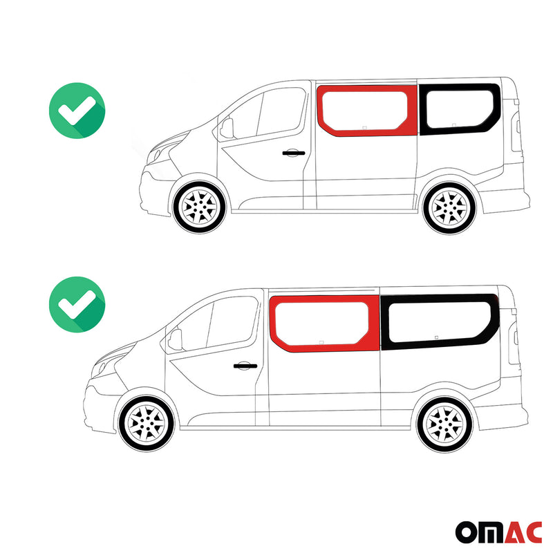 Seitenfenster Auto Fenster für Fiat Talento 2016-2020 Vorne Links Schwarz L1 L2