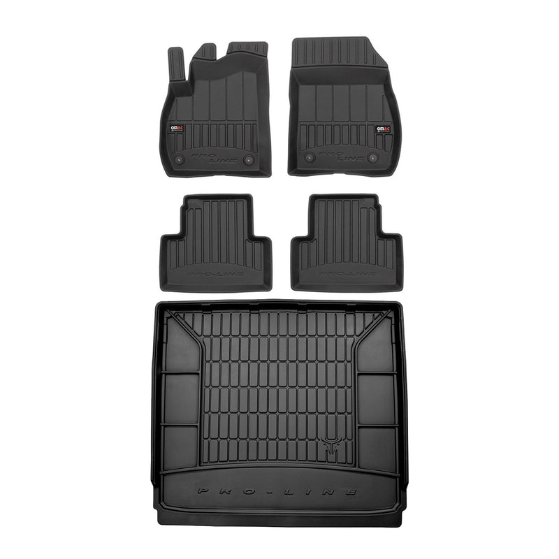 OMAC Fußmatten & Kofferraumwanne Set für Opel Zafira C Tourer 2012-2019 Gummi 5x