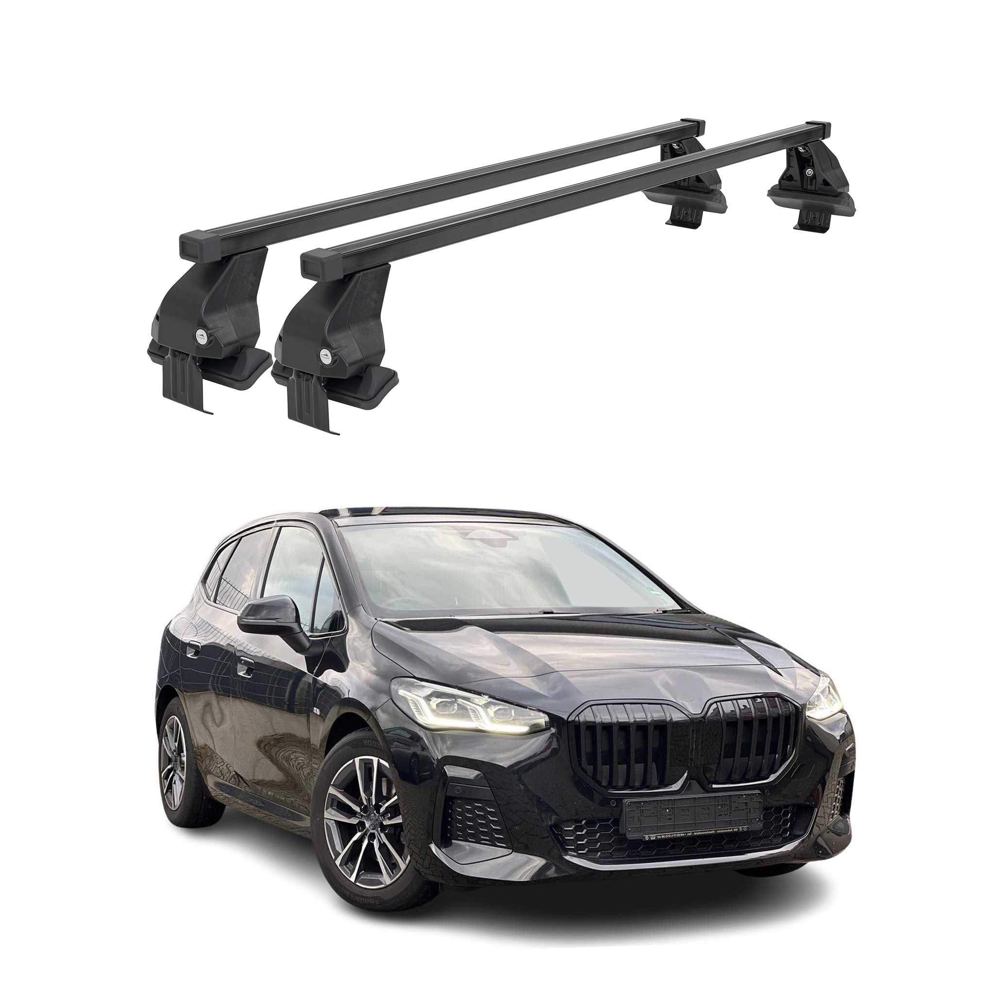 Menabo Dachträger Grundtäger für BMW 2er U06 Active Tourer 2021-26 Schwarz 2x