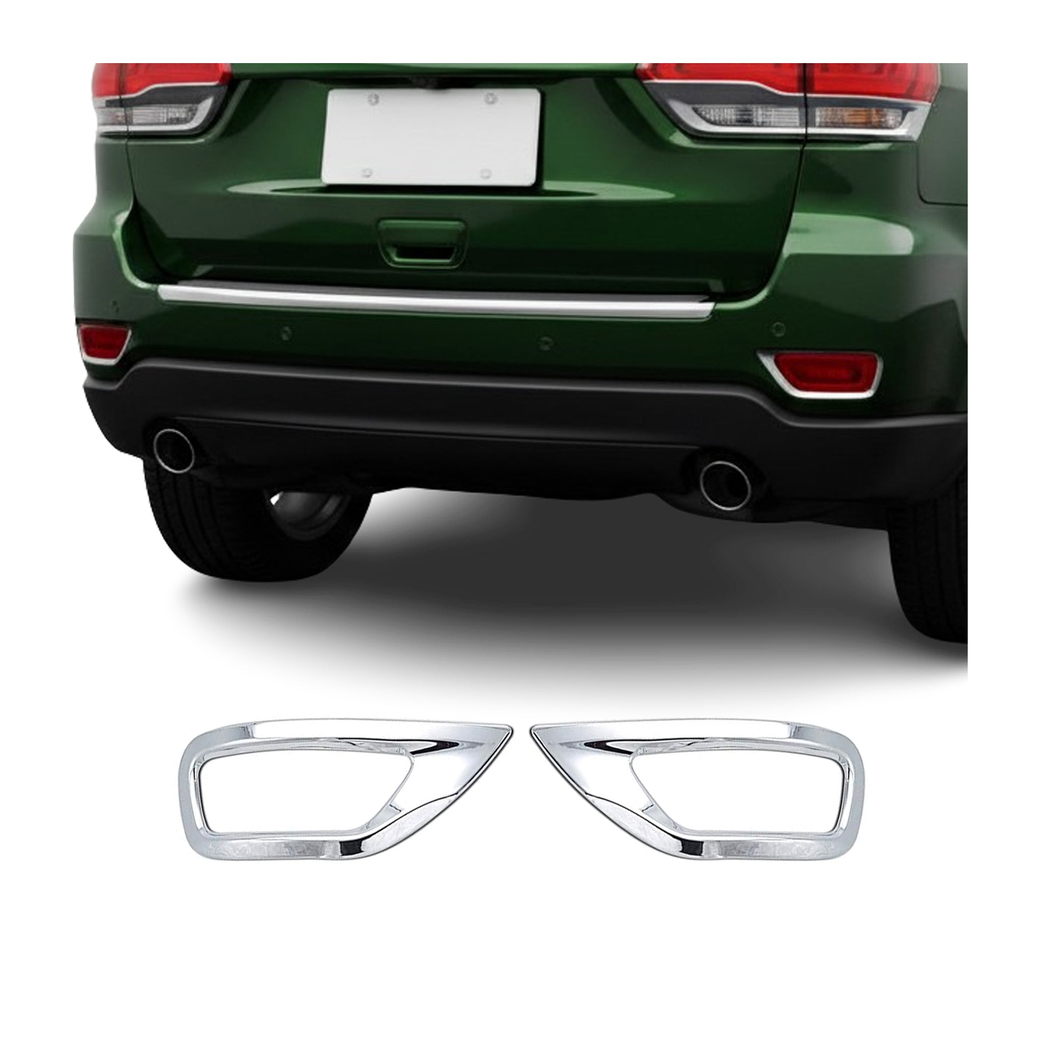 Reflektor Blenden Reflektor Rahmen für Jeep Grand Cherokee 2011-2019 Chrom ABS