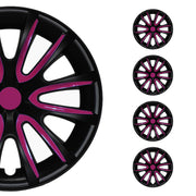 4x Radblenden Radkappen Radzierblenden für 14" Zoll Stahlfelgen Schwarz Lila
