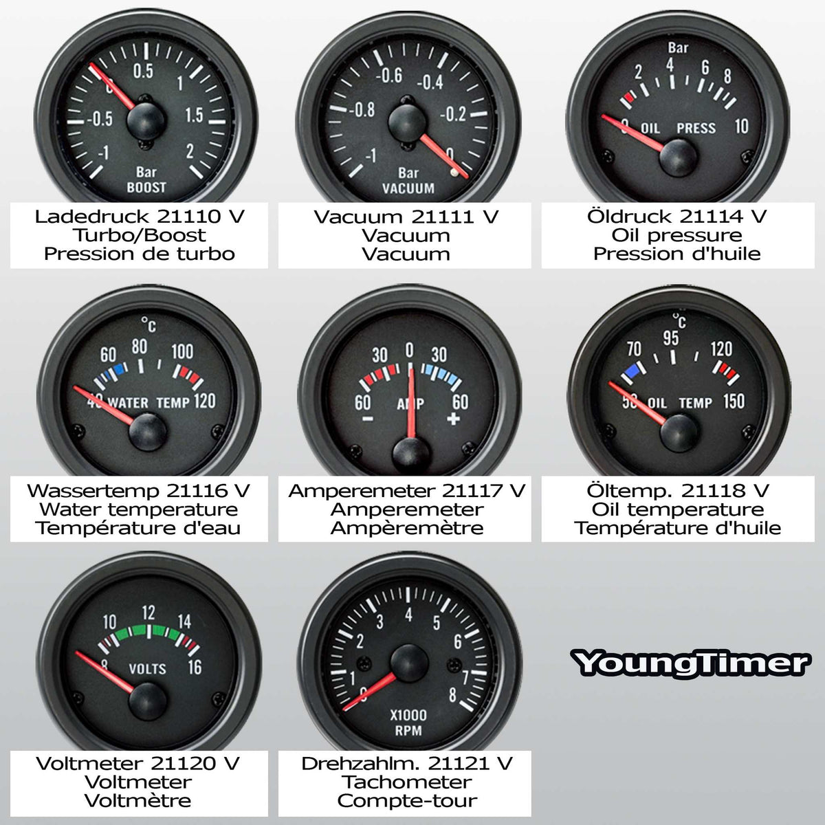 JOM Zusatzinstrument Volt Schwarz LED Rally Schwarz