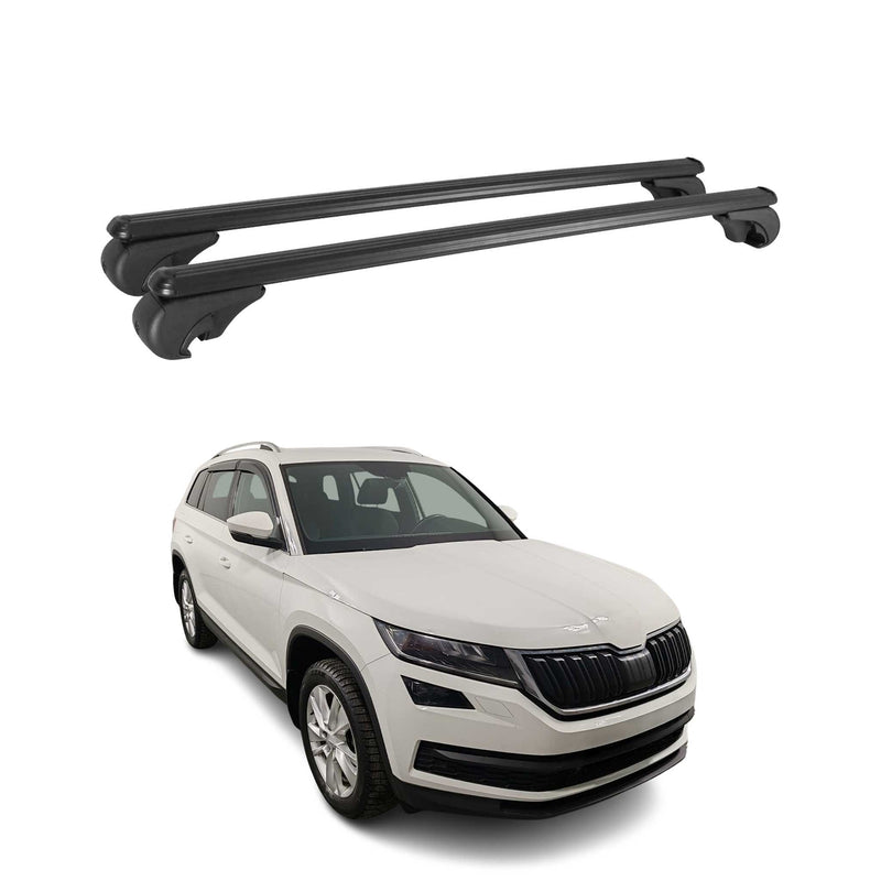 Dachträger Grundtäger für Skoda Kodiaq 2016-2024 75kg Aluminium Schwarz 2tlg