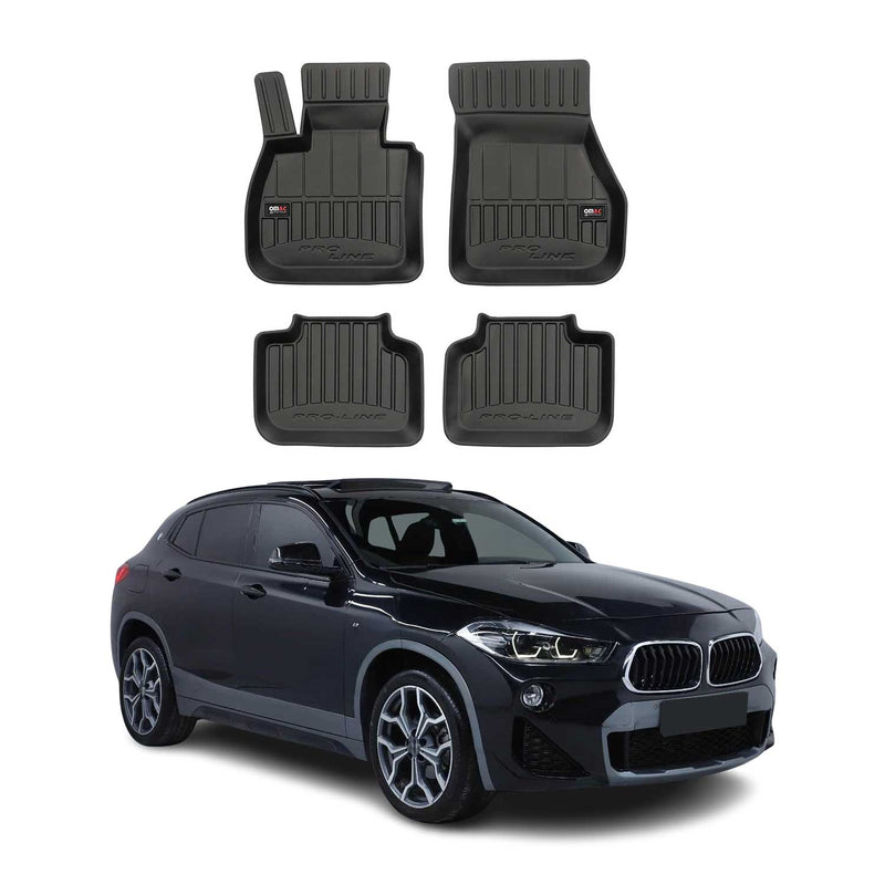 OMAC Gummi Fußmatten für BMW X2 F39 2018-2023 Premium TPE Automatten Schwarz 4x