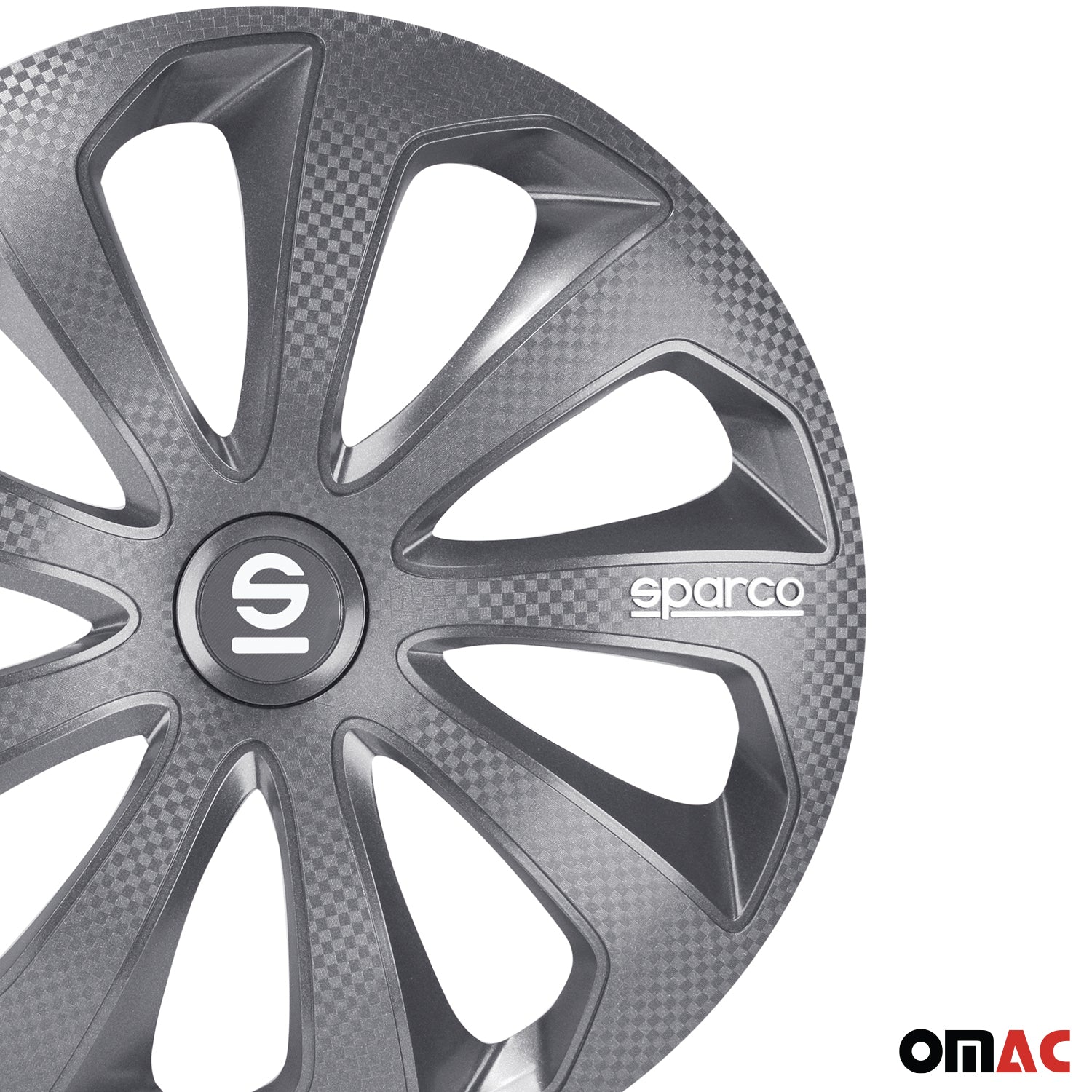 Radkappen Radzierblenden Sparco Sicilia 16" Zoll Abdeckung Set Grau Carbon 4x