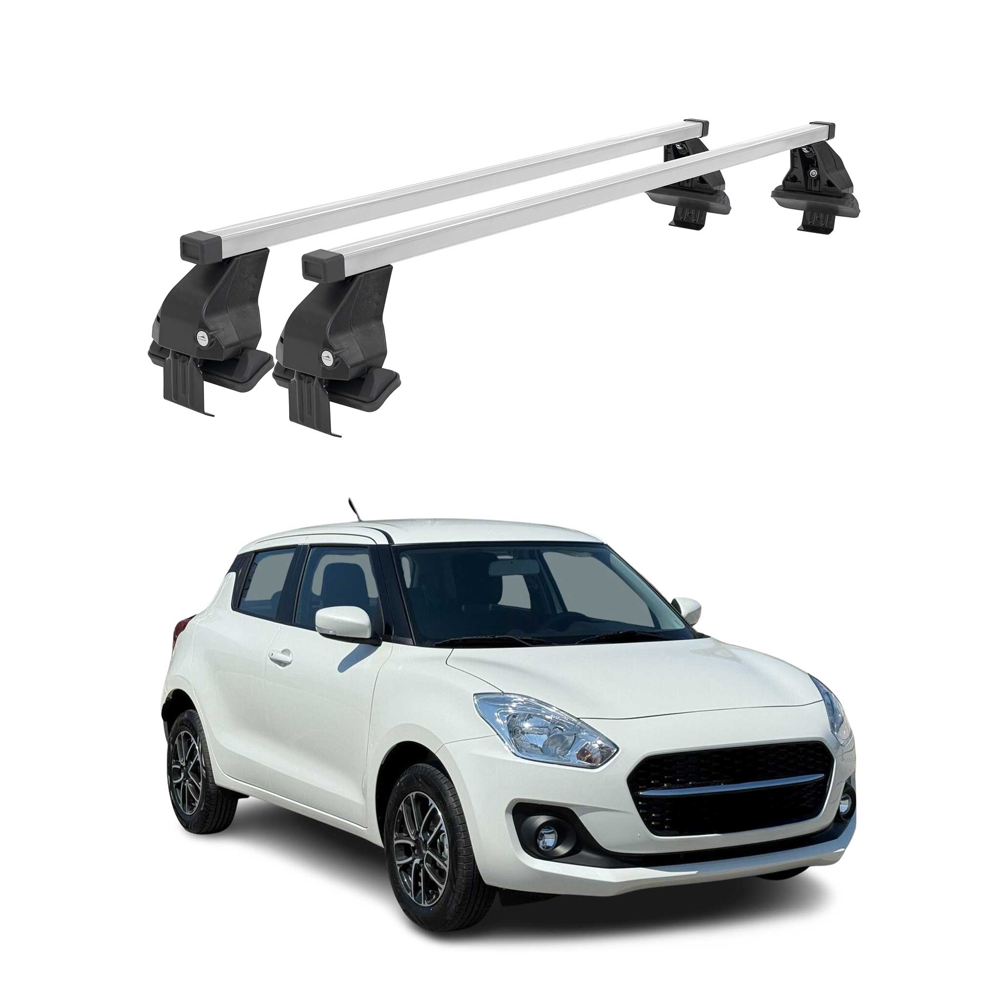 Menabo Dachträger Grundtäger für Suzuki Swift mk3 2017-2024 50kg Stahl Silber 2x