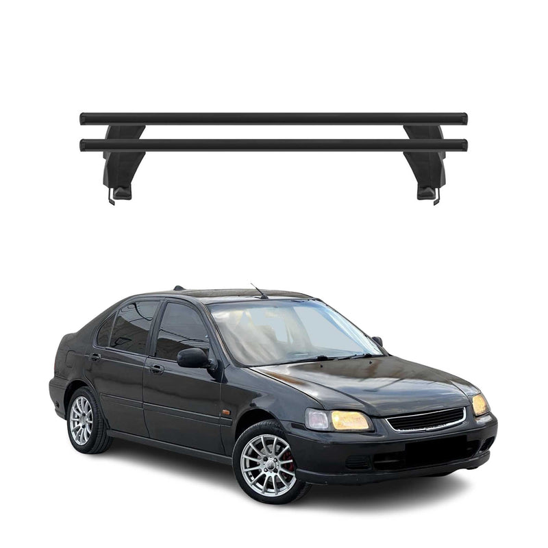 Menabo Dachträger für Honda Civic mk6 Schrägheck 1995-2000 50kg Alu Schwarz 2x