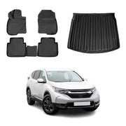 OMAC Fußmatten & Kofferraumwanne Set für Honda CR-V V 2017-2022 Schwarz