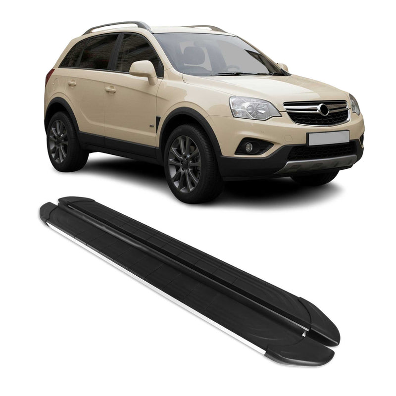 Trittbretter Seitenschweller für Opel Antara 2007-2015 Aluminium Schwarz Silber