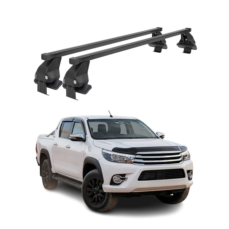 Menabo Dachträger Grundtäger für Toyota Hilux 2010-2015 50kg Stahl Schwarz 2 tlg