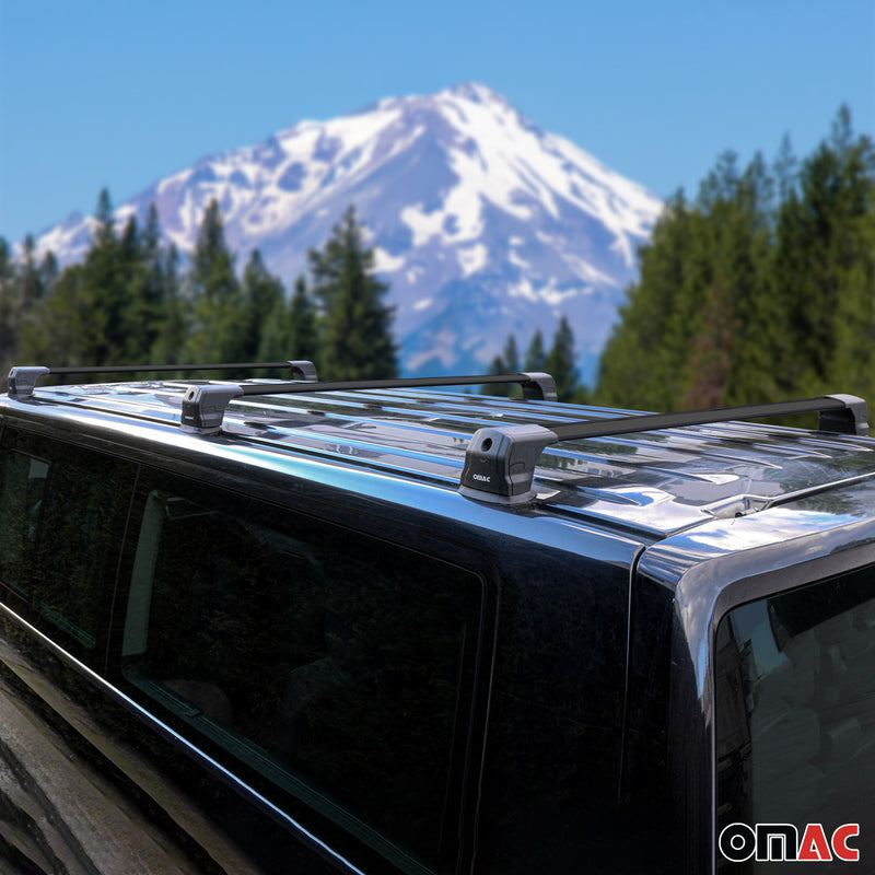 Dachträger Grundtäger für VW T5 T6 2003-2024 75kg Aluminium Schwarz 3 tlg