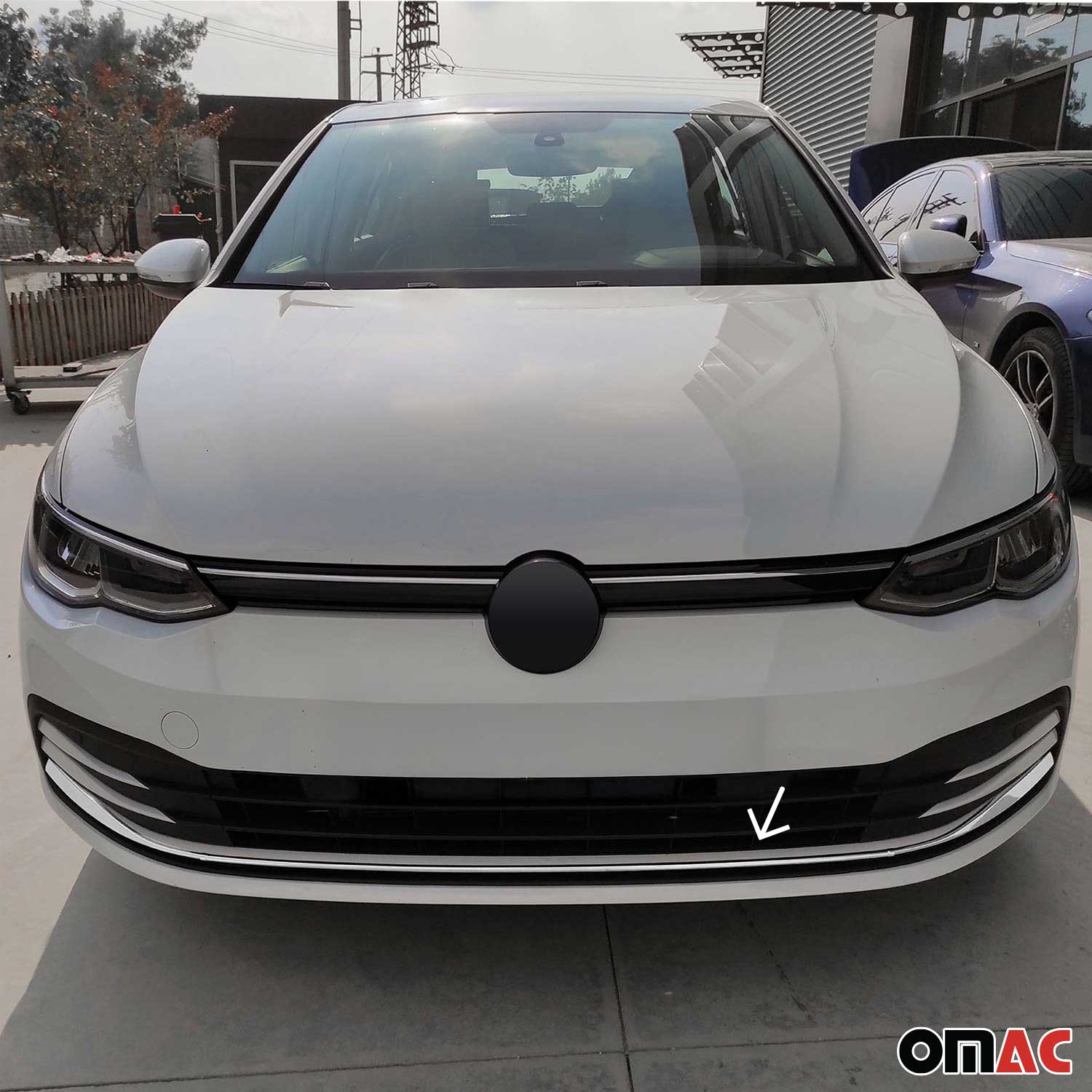 Kühlergrill Leisten Grillleisten für VW Golf 8 Schrägheck 2019-2026 Chrom 3tlg