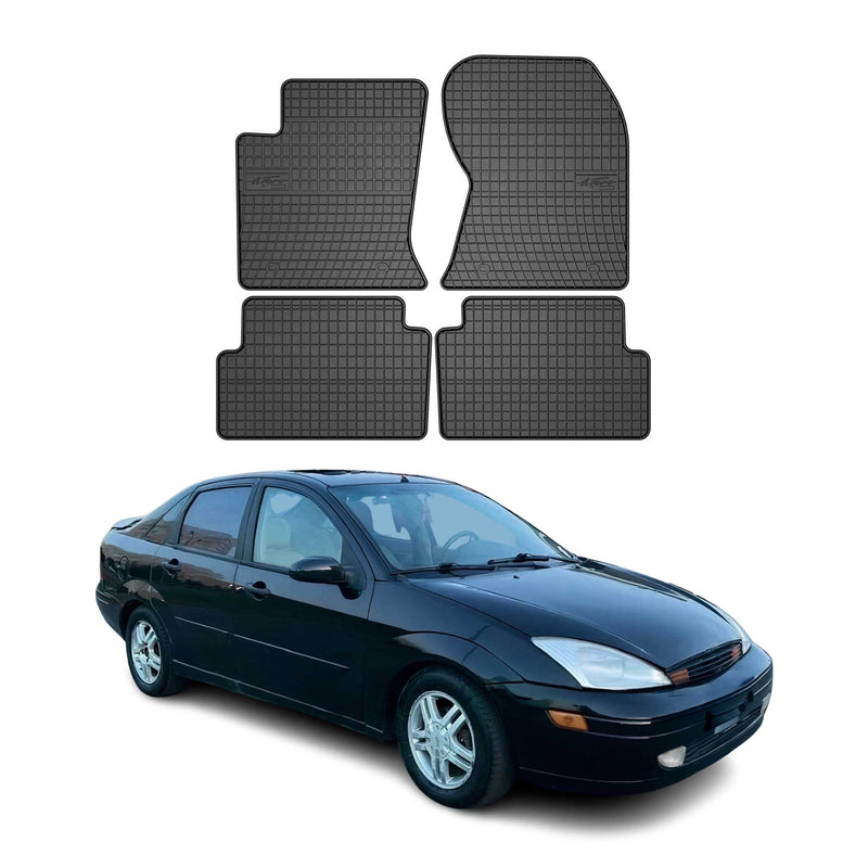 OMAC Gummi Fußmatten für Ford Focus mk1 1998-2004 Automatten Gummi Schwarz 4tlg
