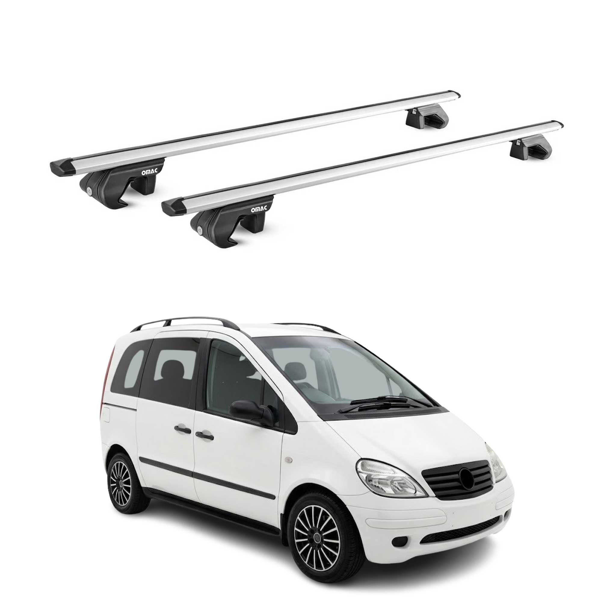 Dachträger Grundtäger für Mercedes Vaneo W414 2001-2005 90kg Alu Silber 2x ABE