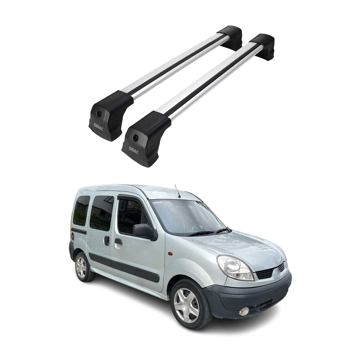 Dachträger Gepäckträger für Renault Kangoo 1 Pre-FL 1997-2003 Aluminium Grau