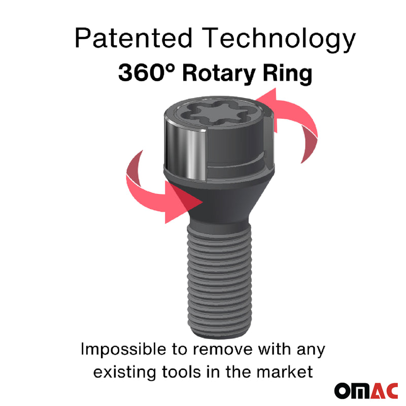 Radschloss Radschrauben Satz für Ford Ka 2009-2016 Felgenschloss Silber M12X1.25