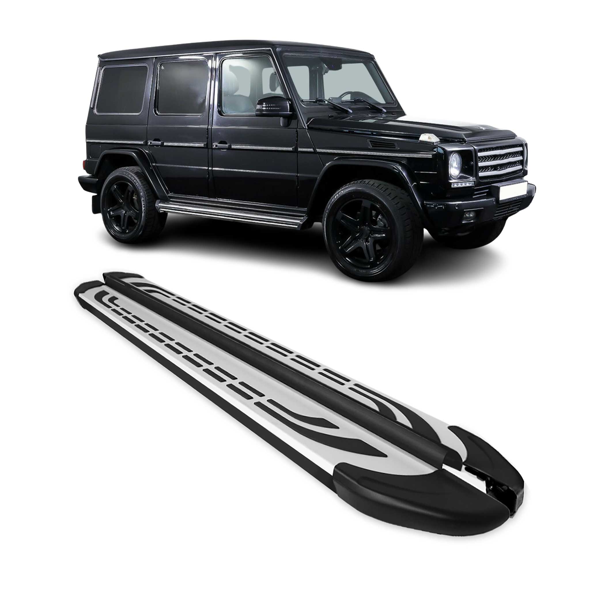 Trittbretter Seitenschweller für Mercedes G Klasse W463 2007-2021 Alu Schwarz