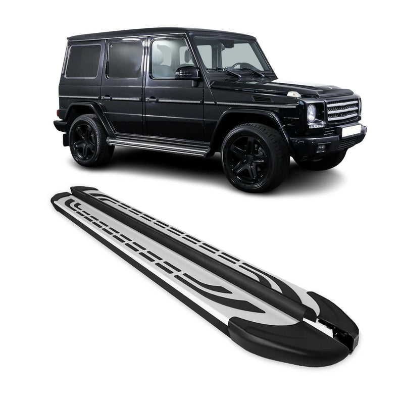 Trittbretter Seitenschweller für Mercedes G Klasse W463 2007-2021 Alu Schwarz