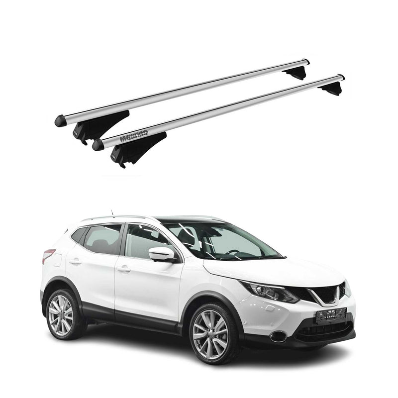 Menabo Dachträger für Nissan Qashqai J11 2014-2017 Pre-FL 75kg Alu Silber 2x