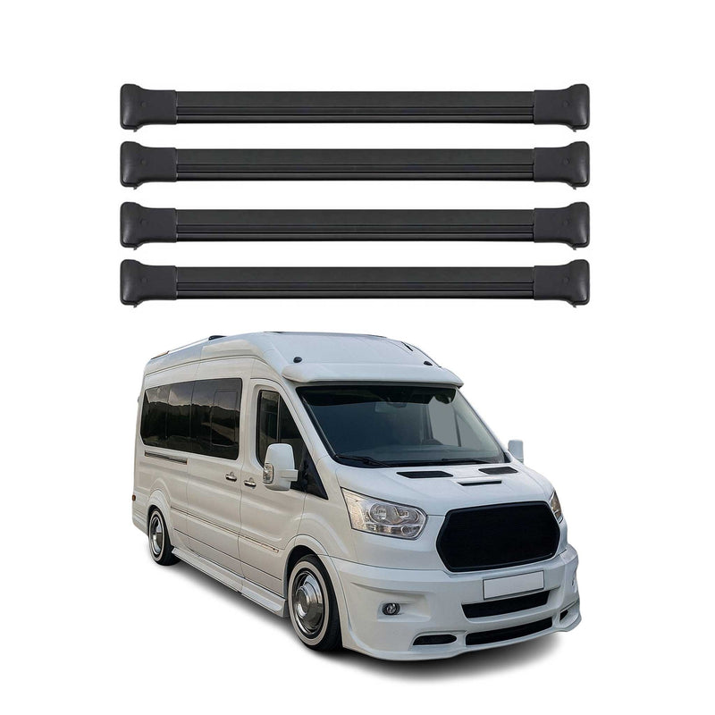 Dachträger Grundtäger für Ford Transit 2014-2025 75kg Aluminium Schwarz 4 tlg