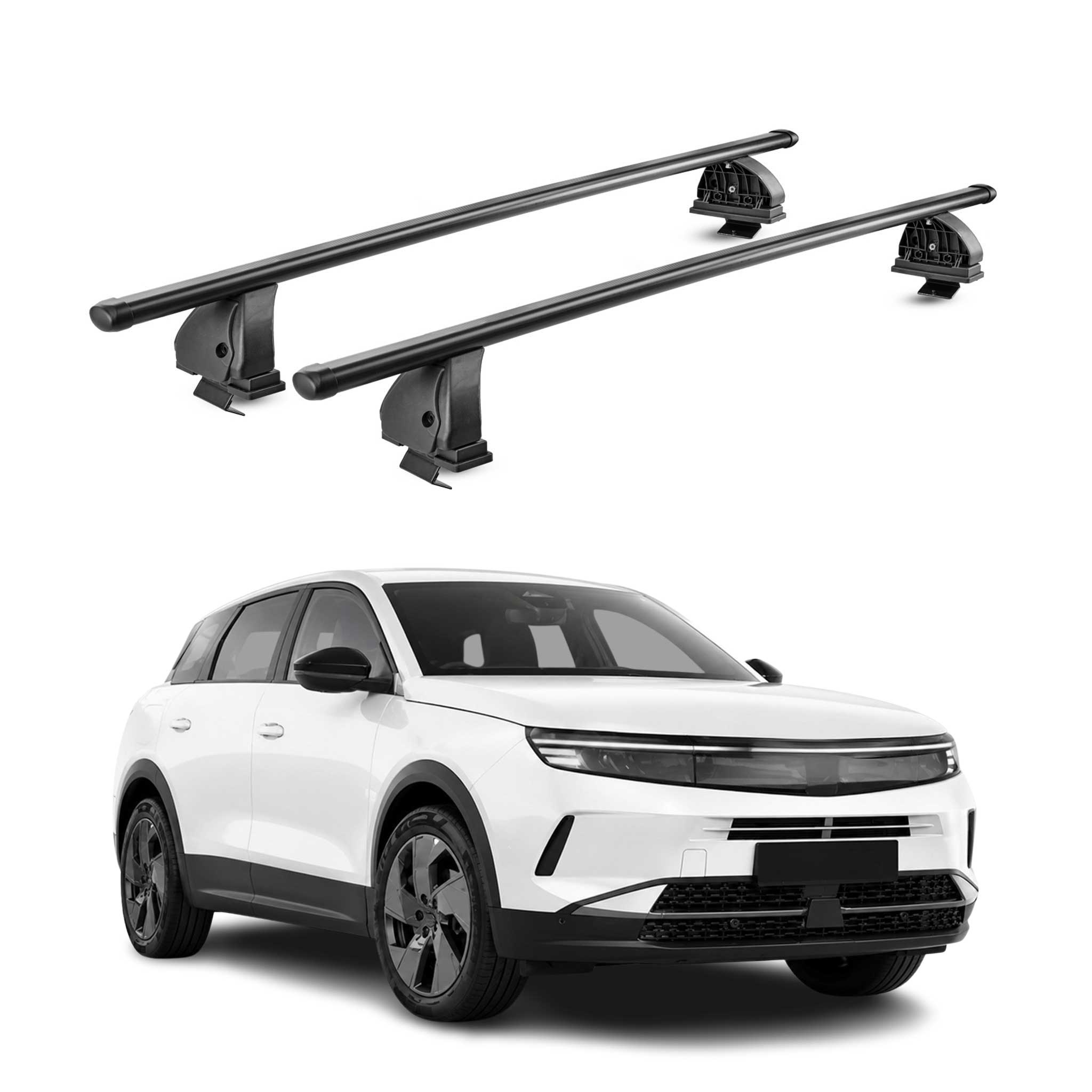 Stahl Dachträger für Opel Grandland II 2025-2026 TÜV Abschließbar 2tlg Schwarz