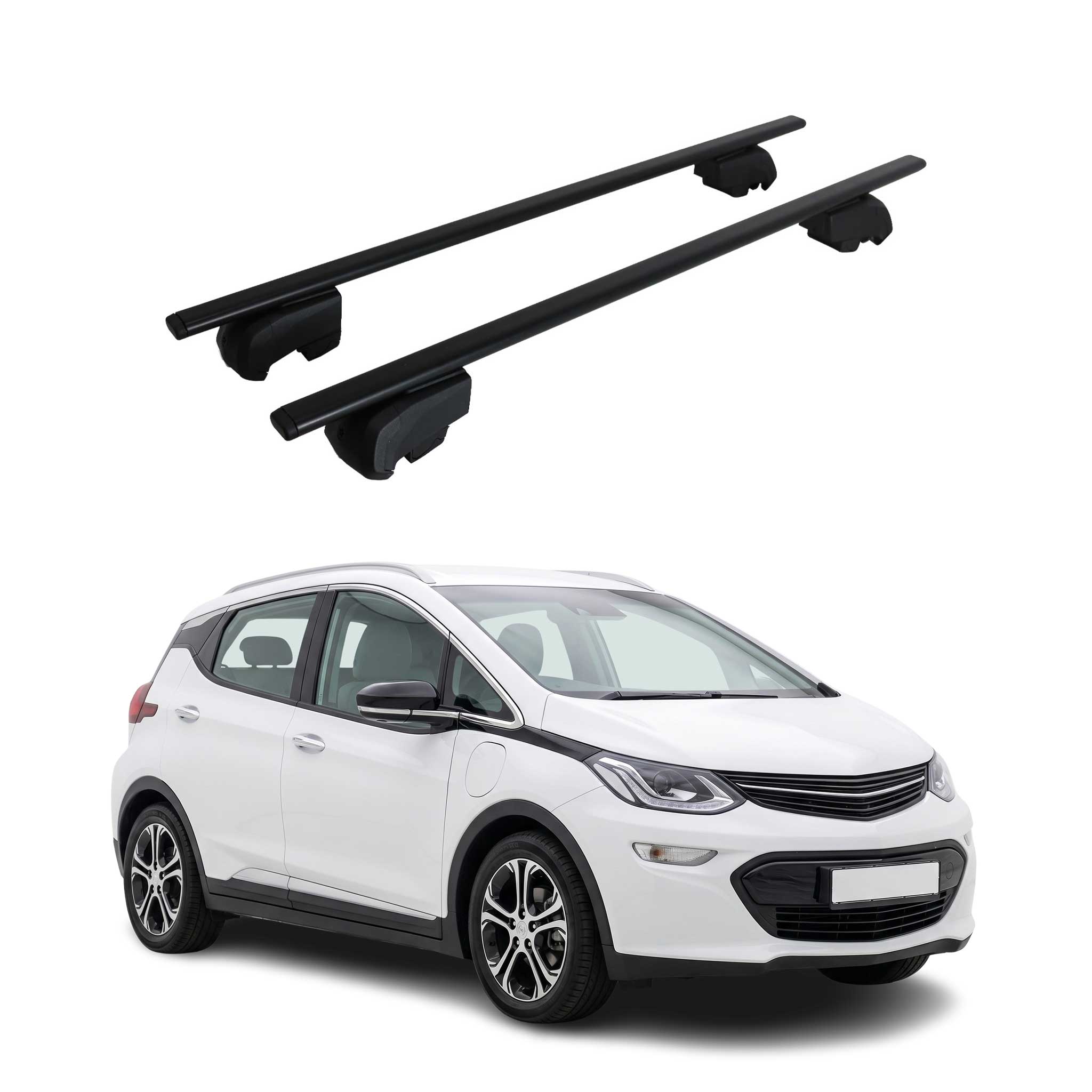 Dachträger Grundträger für Opel Ampera-e 2017-2020 Metall Schwarz 2tlg